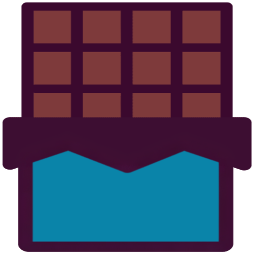 Chocolate bar icon with a dark blue wrapper