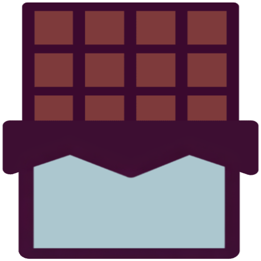 Chocolate bar icon with a light blue wrapper