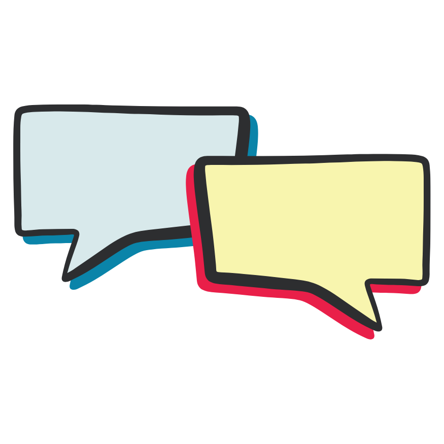 Two speech bubbles